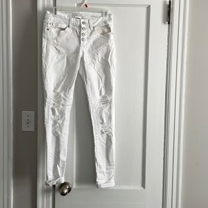 White ripped skinny jeans